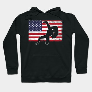 Wrestling player american flag patriotic wrestle Hoodie